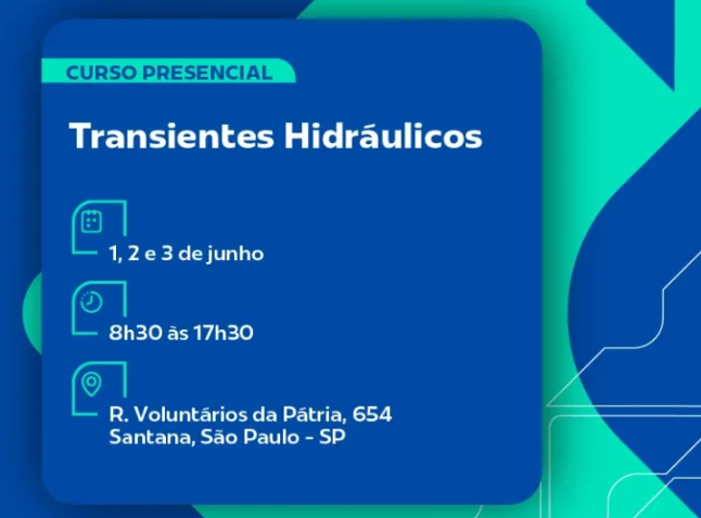 Curso Sobre Transientes Hidráulicos Será Realizado em SP