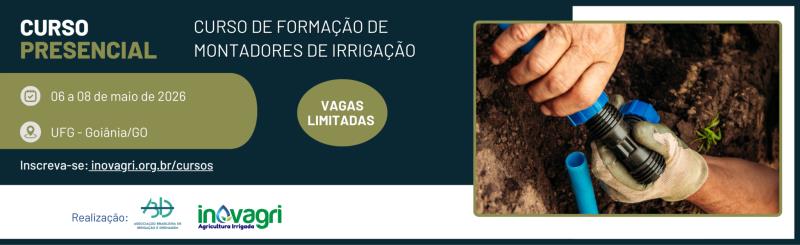 Curso de montagem de projetos de irrigação será realizado em maio em Goiânia