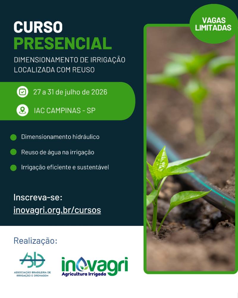 Curso Presencial Ensina Dimensionamento de Irrigação Localizada com Reuso