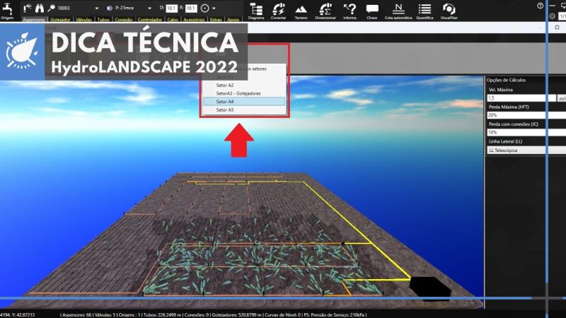 HydroLANDSCAPE 2022: Como visualizar aspersores em funcionamento e exportar as imagens