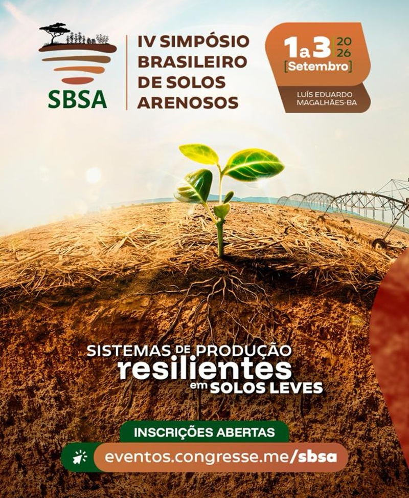 Manejo de irrigação em solos arenosos é destaque no SBSA 2026