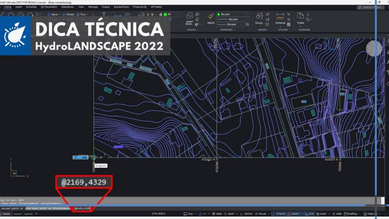 HydroLANDSCAPE 2022: como usar coordenadas relativas no CAD para projetos georreferenciados
