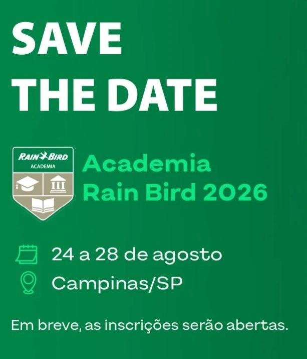 Academia Rain Bird 2026 abre inscrições para treinamento em irrigação de paisagismo