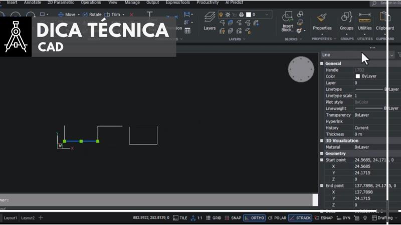 CAD: Como converter uma linha em polilinha no CAD usando o PEDIT