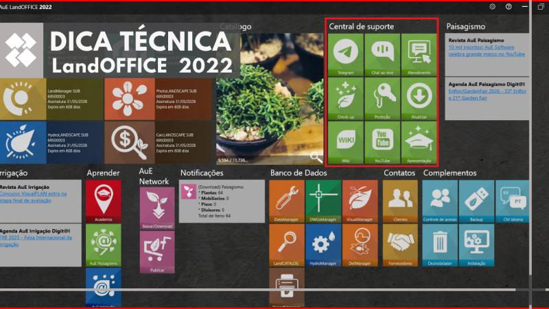 LandOFFICE 2022: Acessando o suporte técnico pelo Software ou pelo Site