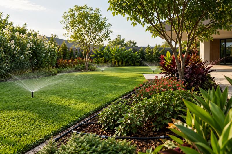 Irrigação paisagística: eficiência sem comprometer o jardim