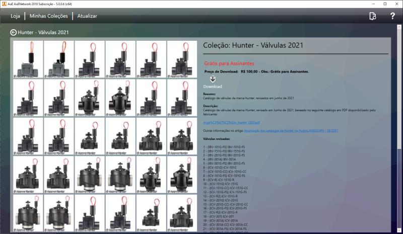 Revisão do catálogo de Válvulas Hunter em Junho de 2021