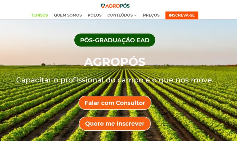 Adquira mais conhecimento em Irrigação através do método de ensino da AgroPós.