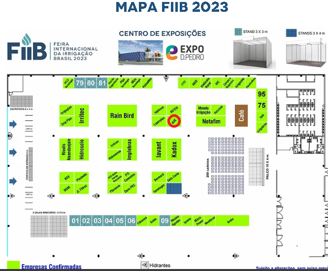 Mapa Feira Internacional da Irrigação Brasil 2023