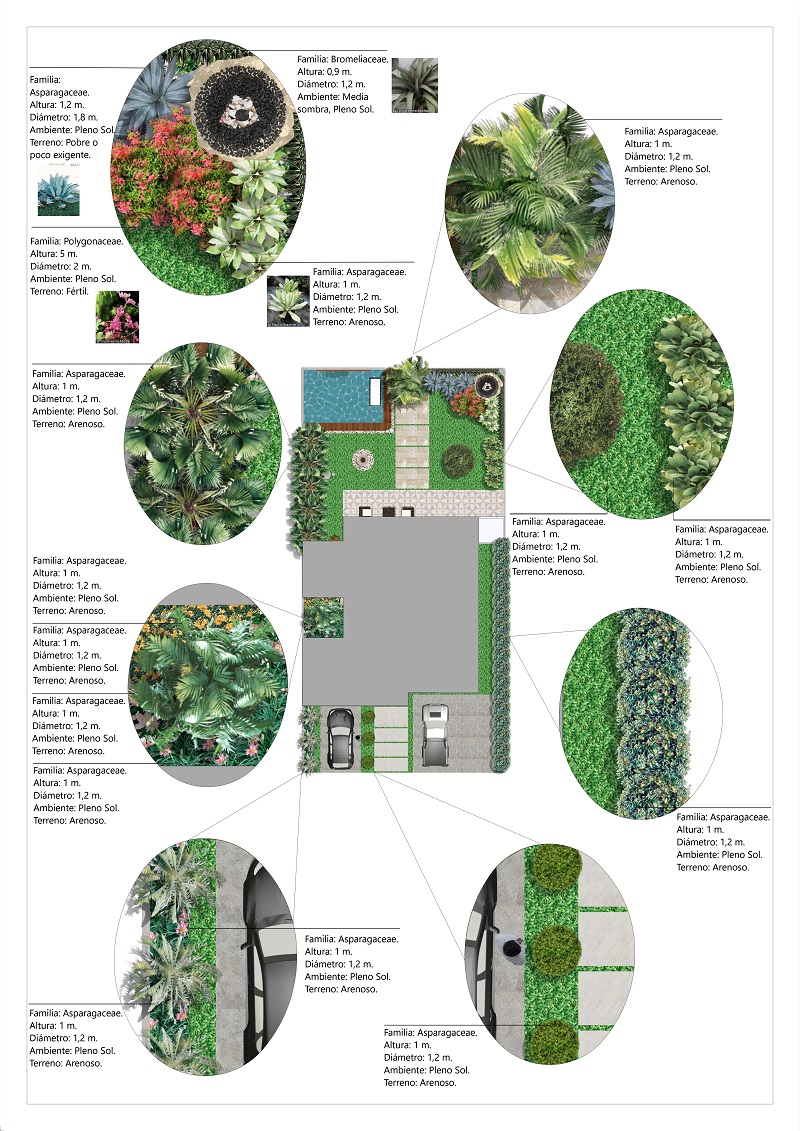  Prancha de paisagismo residencial humanizado completo no Visual Plan