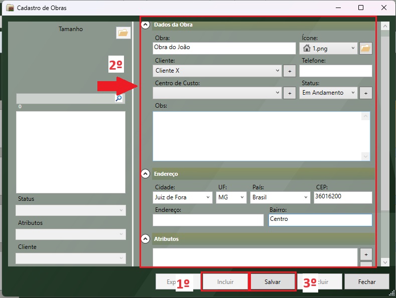 Cadastro de obra com o LandMANAGER 2022