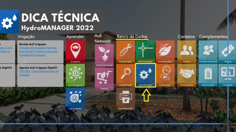HydroMANAGER 2022: Como adicionar o bocal cadastrado na lista do aspersor