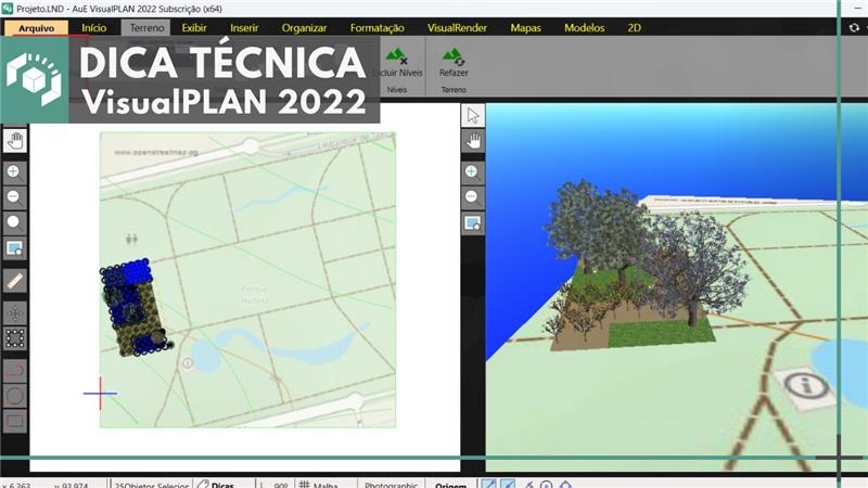 VisualPLAN 2022: Trabalhando com Curvas de nível, Platôs e Montes