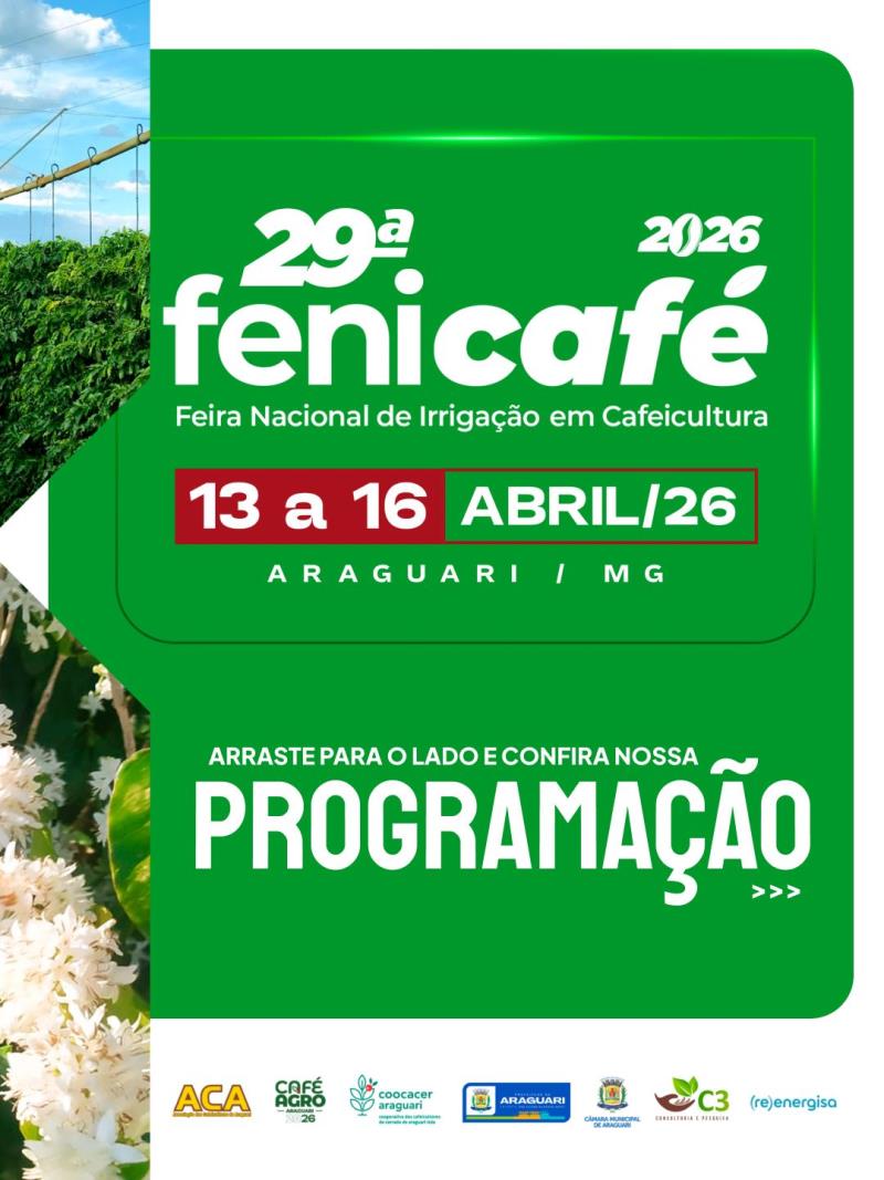Fenicafé 2026: feira destaca irrigação na cafeicultura