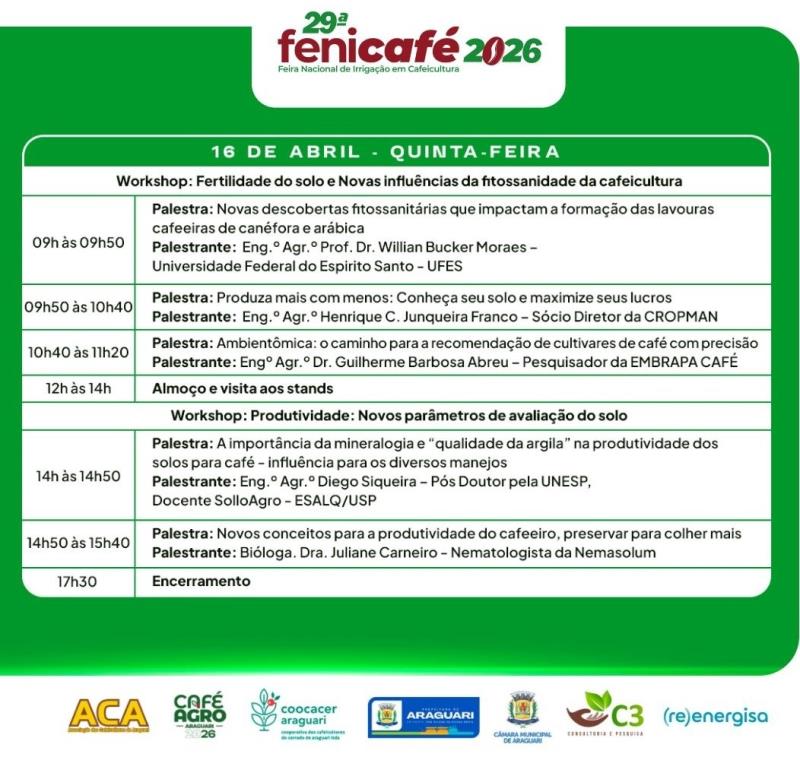Programação do evento